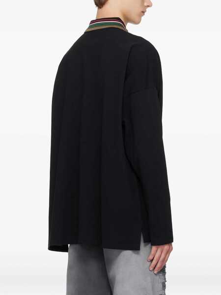 Tricouri Polo Vivienne Westwood Long-Sleeved Polo Shirt BLACK Barbati (BM 18526081) 4