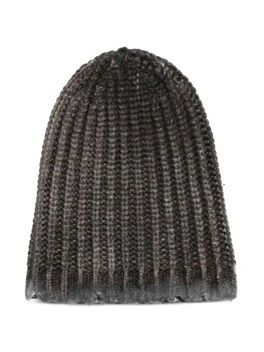 Sepci AVANT TOI Avant Toi Hand Painted Corn Cob Stitch Hat With Destroyed Effect Accessories BROWN Barbati (BM 18527007) 1