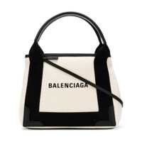 Genti de mana Balenciaga Navy Cabas Xs Canvas Tote Bag Femei