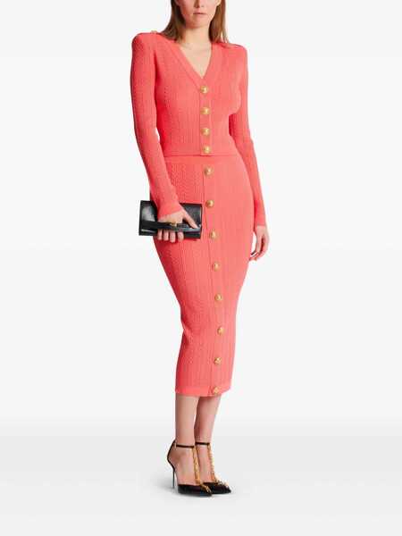 Cardigane Balmain Balmain V-Necked Cardigan ORANGE Femei (BM 18528867) 2