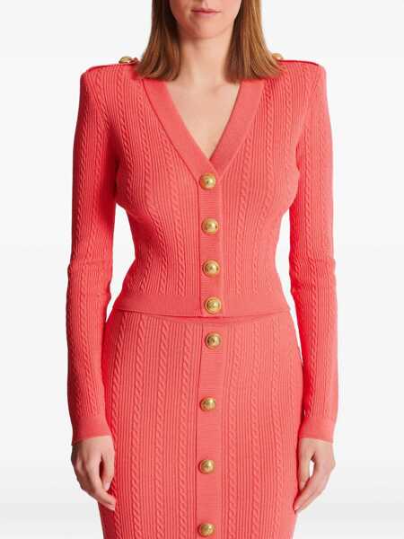 Cardigane Balmain Balmain V-Necked Cardigan ORANGE Femei (BM 18528867) 3
