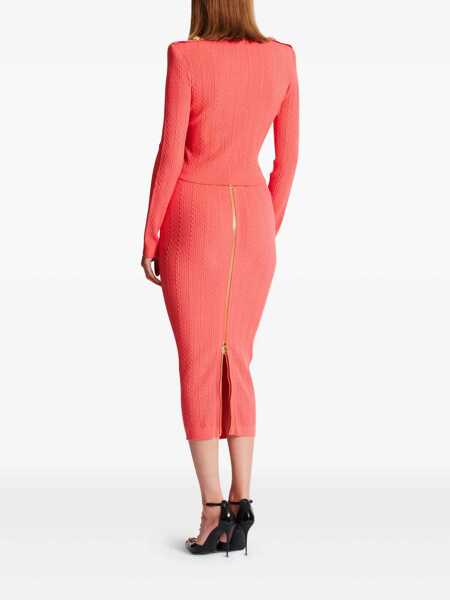Cardigane Balmain Balmain V-Necked Cardigan ORANGE Femei (BM 18528867) 4