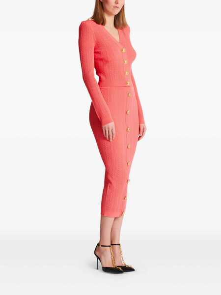 Cardigane Balmain Balmain V-Necked Cardigan ORANGE Femei (BM 18528867) 5