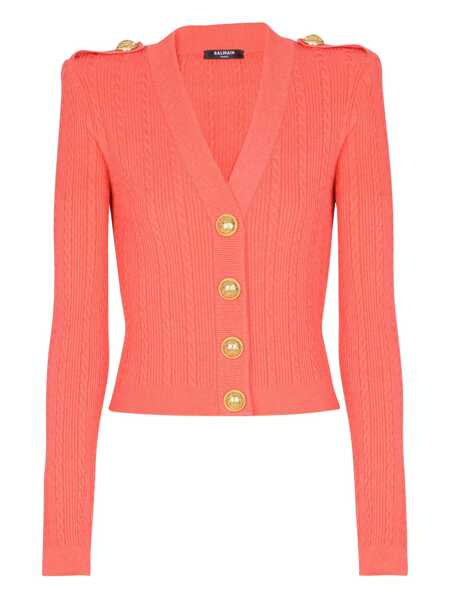 Cardigane Balmain Balmain V-Necked Cardigan ORANGE Femei (BM 18528867) 1