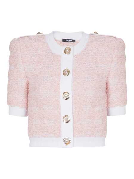 Cardigane Balmain Balmain Tweed Cardigan PINK Femei (BM 18528876) 1