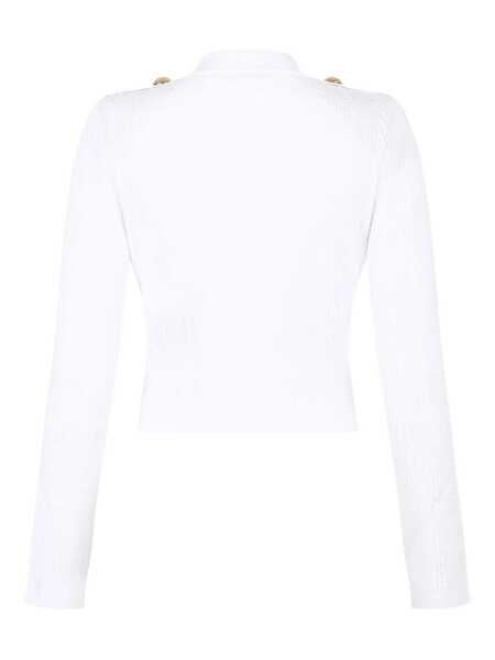 Cardigane Balmain Balmain V-Necked Cardigan WHITE Femei (BM 18528879) 2