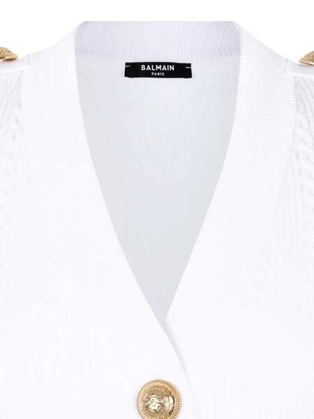 Cardigane Balmain Balmain V-Necked Cardigan WHITE Femei (BM 18528879) 3