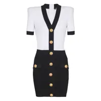 Rochii Balmain Balmain V-Necked Knitted Mini Dress