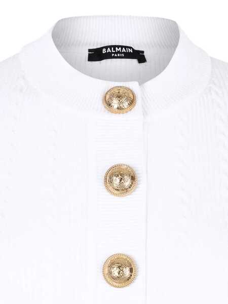 Cardigane Balmain Balmain Crewneck Cardigan WHITE Femei (BM 18528894) 3