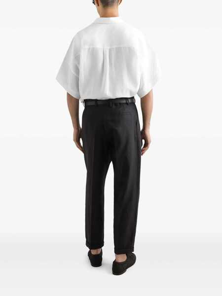 Pantaloni Dolce & Gabbana Black Pants With Turn-Up Hem In Linen Man Black Barbati (BM 18529116) 3