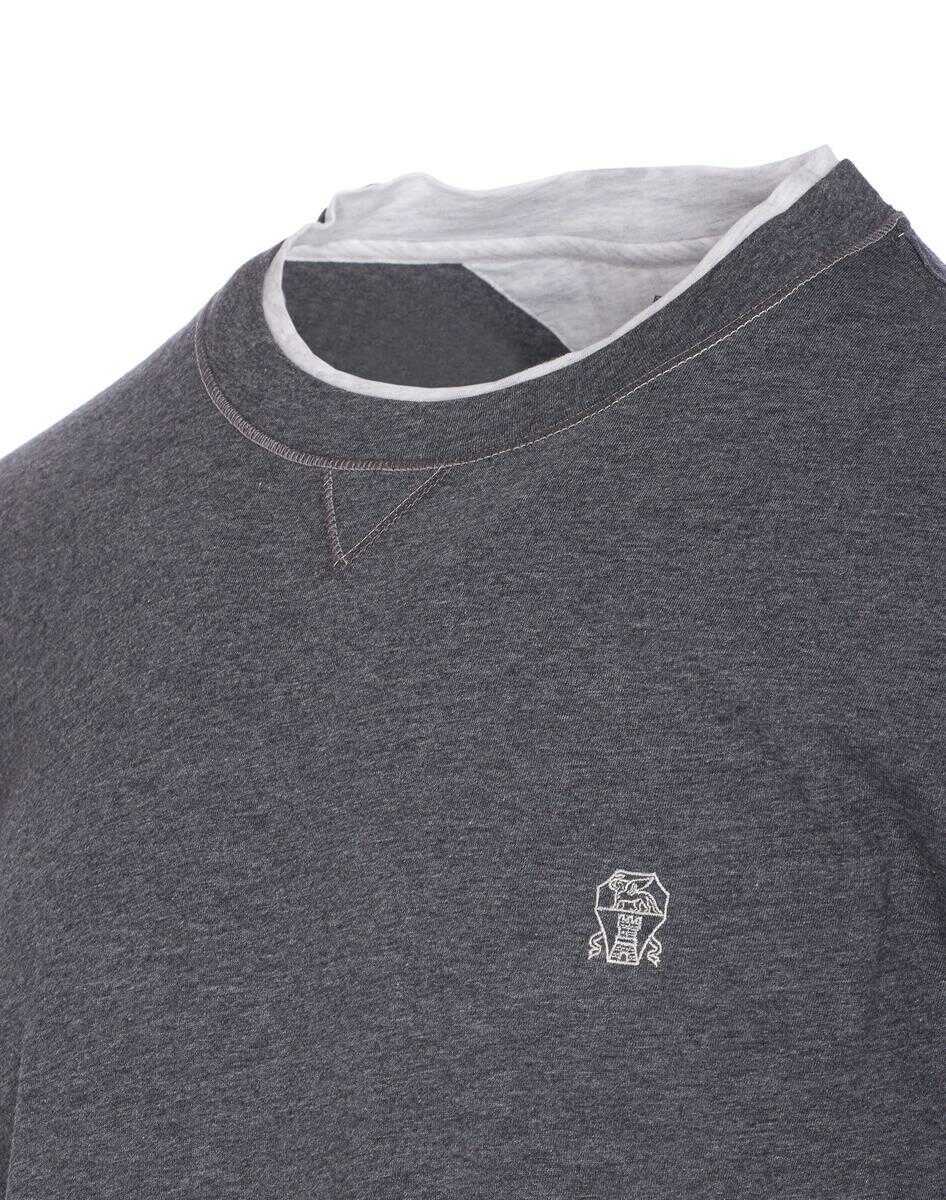 Topuri Brunello Cucinelli Brunello Cucinelli T-Shirts And Polos GREY Barbati (BM 18529653) 2