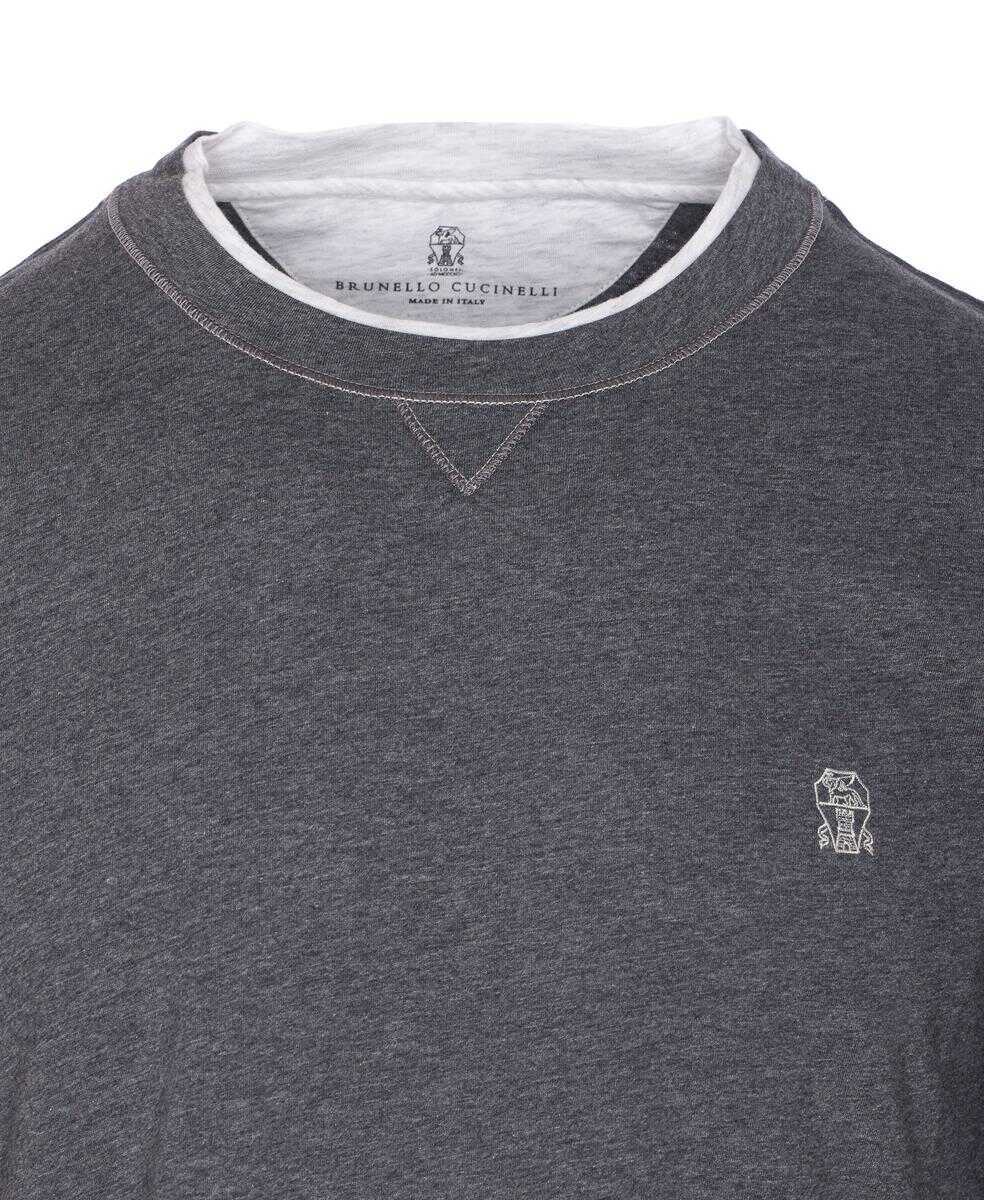 Topuri Brunello Cucinelli Brunello Cucinelli T-Shirts And Polos GREY Barbati (BM 18529653) 3