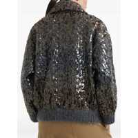 Cardigane Brunello Cucinelli Dama - Cardigane Brunello Cucinelli Brunello Cucinelli Dazzling Dgrad Embroidery Cardigan GRAY Femei (BM 18529692) - B-mall.ro