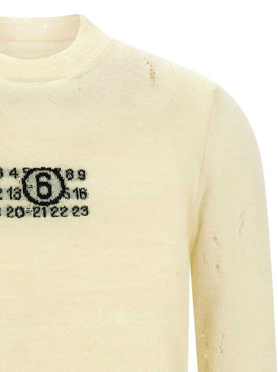 Pulovere MM6 Maison Margiela MM6 Maison Margiela Numeric Signature Mm6 Sweater Beige Barbati (BM 18530367) 3