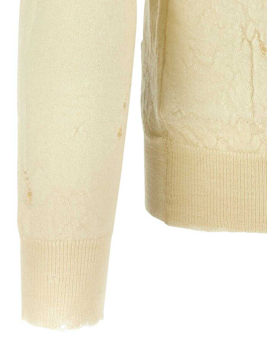 Pulovere MM6 Maison Margiela MM6 Maison Margiela Numeric Signature Mm6 Sweater Beige Barbati (BM 18530367) 4