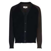 Cardigane MM6 Maison Margiela Two-Tone Suede Patch Cardigan Barbati