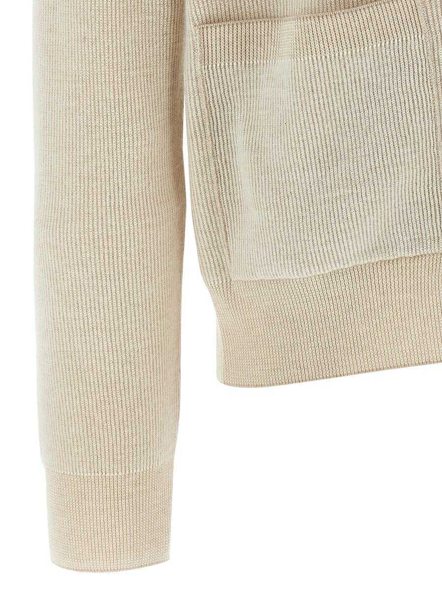 Cardigane BRIONI Brioni Ribbed Cardigan Beige Barbati (BM 18530514) 4