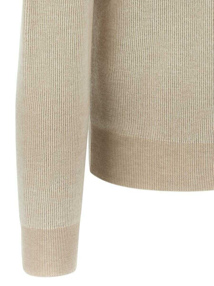Pulovere BRIONI Brioni Ribbed Sweater Beige Barbati (BM 18530517) 4