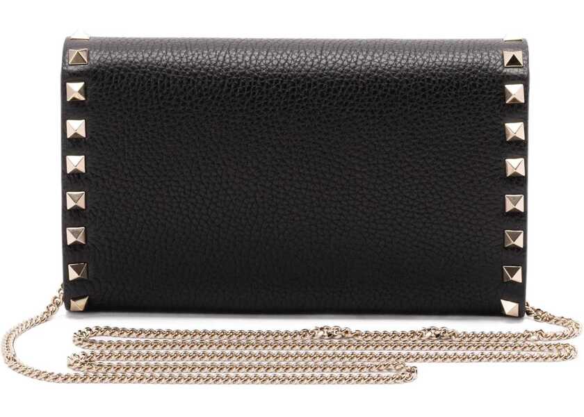 Portofele Valentino Garavani Wallet with chain NERO Femei (BM 18530923) 2