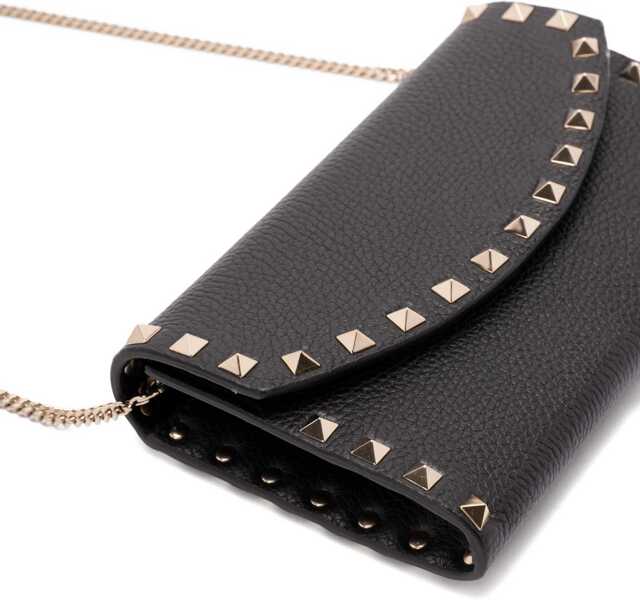 Portofele Valentino Garavani Wallet with chain NERO Femei (BM 18530923) 3