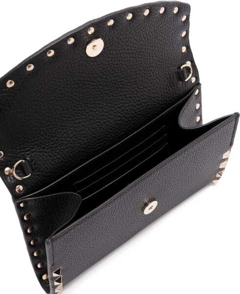 Portofele Valentino Garavani Wallet with chain NERO Femei (BM 18530923) 4