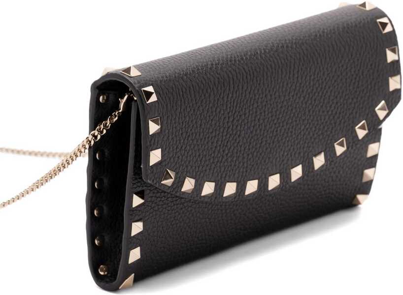 Portofele Valentino Garavani Wallet with chain NERO Femei (BM 18530923) 5