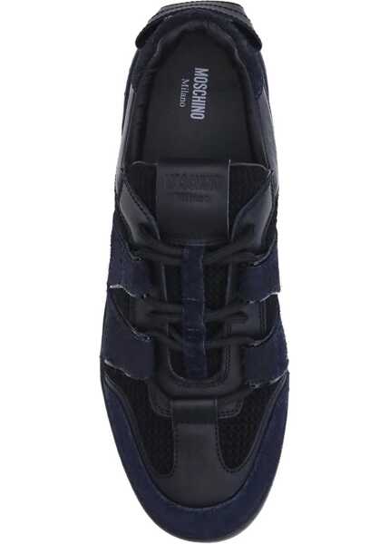 Sneakers Moschino Leather and mesh Sneakers NEROBLUNERONERONERO Femei (BM 18530989) 3