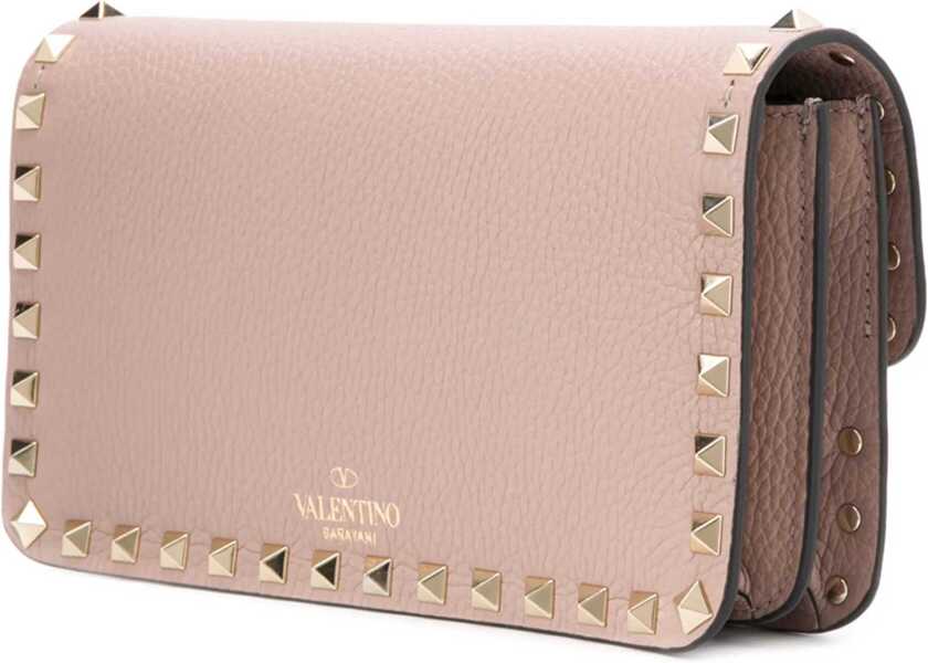 Genti plic Valentino Garavani Rockstud Pochette with chain POUDRE Femei (BM 18531034) 3