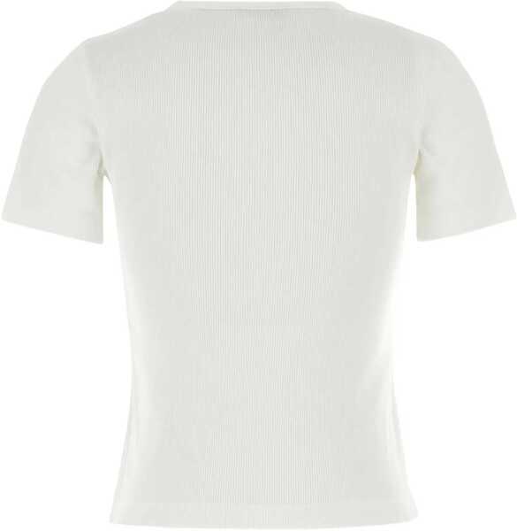 Tricouri Tory Burch Ribbed Cotton T-Shirt WHITE Femei (BM 18531292) 2