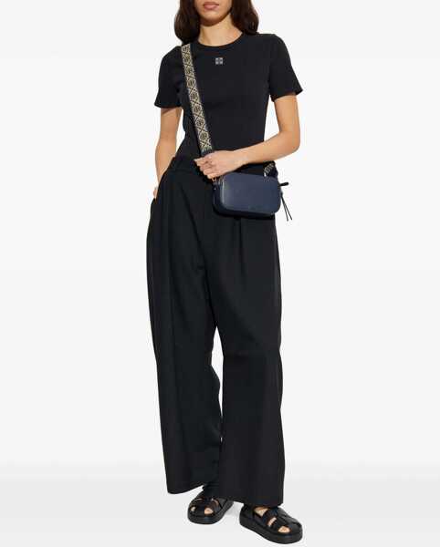 Tricouri Tory Burch Ribbed Cotton T-Shirt BLACK Femei (BM 18531304) 2