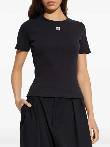 Tricouri Tory Burch Ribbed Cotton T-Shirt BLACK Femei (BM 18531304) 3