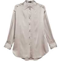 Bluze Stretch Silk Satin Shirt Femei