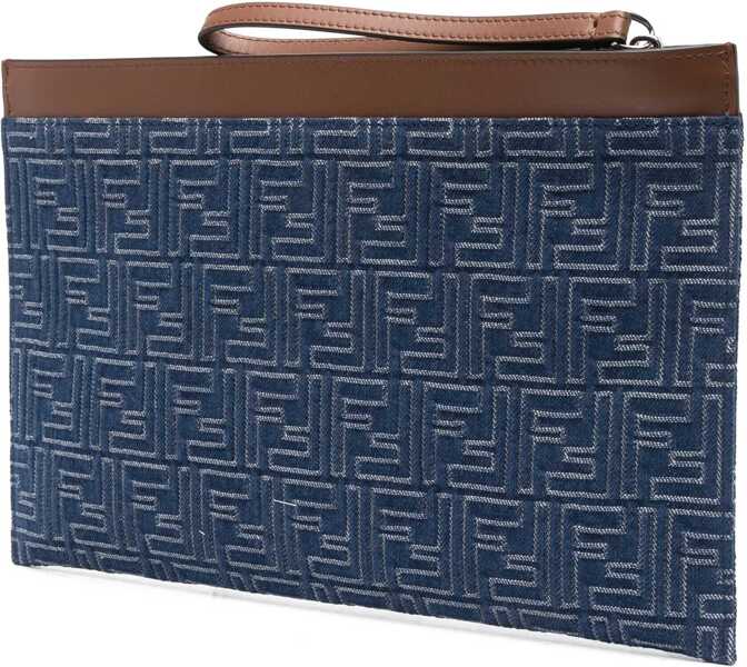 Genti de mana Fendi Flat Pouch Medium Ff DENIM Barbati (BM 18531379) 3