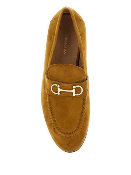 Mocasini Salvatore Ferragamo Brown Loafers With Almond Toe And Gancini Detail On The Front In Suede Woman BROWN Femei (BM 18534474) 3