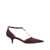 Salvatore Ferragamo Bordeaux Pumps With T Strap And Low Heel In Leather Woman Red