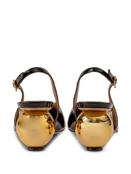 Pantofi cu toc Salvatore Ferragamo Tessie Black Slingback Pumps With Spherical Heel In Patent Leather Woman Black Femei (BM 18534480) 3