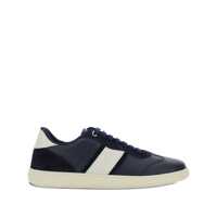 Sneakers Blue Sneakers With Contrasting Heel And Logo Lettering On The Tongue In Leather Man Barbati