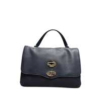Genti de mana Zanellato Blue Leather Postina Baby Top Handle Bag Femei