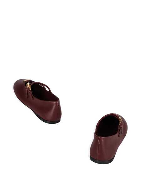 Balerini Prada Prada Leather Ballet Flats With Logo Red Femei (BM 18535005) 3