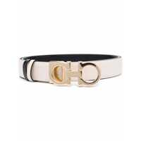 Curele White Belt With Gancini Buckle With Logo Lettering In Leather Woman Femei