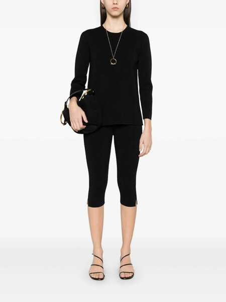 Pantaloni casual TOTME TOTEME Compact Knit Capri Trousers Clothing Black Femei (BM 18535254) 2