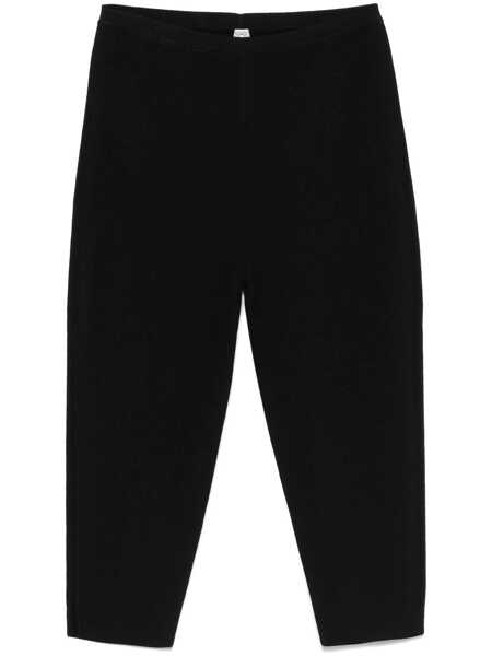 Pantaloni casual TOTME TOTEME Compact Knit Capri Trousers Clothing Black Femei (BM 18535254) 1
