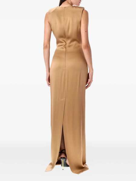 Rochii Tom Ford Tom Ford Silk Evening Dress GOLDEN BROWN Femei (BM 18535470) 2