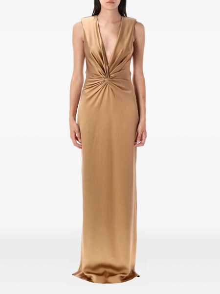 Rochii Tom Ford Tom Ford Silk Evening Dress GOLDEN BROWN Femei (BM 18535470) 1
