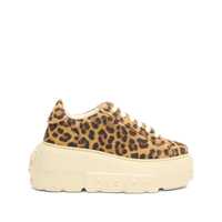 Sneakers 'Malesia' Brown Sneakers With Maxi Rubber Sole And Leopard Motif In Suede Woman Femei