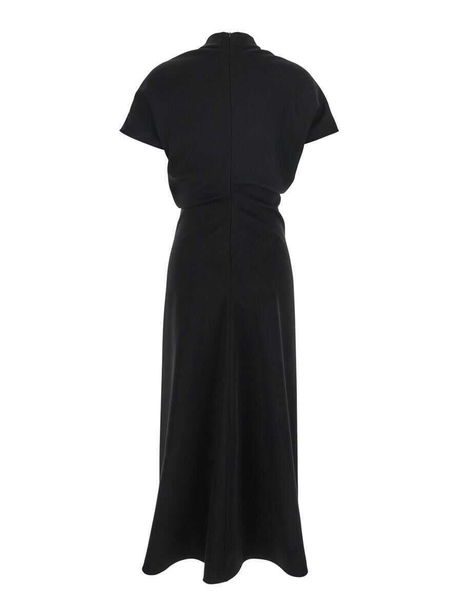 Rochii PLAIN Black High Neck Dress In Cady For Women Black Femei (BM 18535809) 2