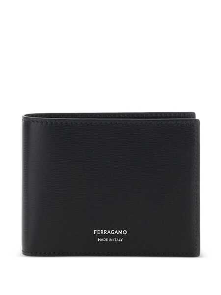 Portofele Salvatore Ferragamo Florence Black Bi-Fold Wallet With Logo Lettering On The Front In Leather Man Black Barbati (BM 18535986) 1