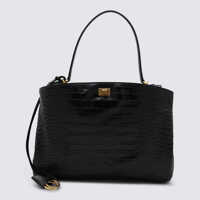Genti de mana Balenciaga Black Leather Rodeo M Top Handle Bag Femei