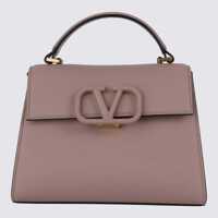 Genti de mana Valentino Garavani Pink Leather Vsling Top Handle Bag Femei