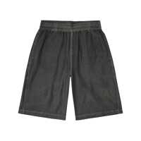 Pantaloni 'Leon' Black Bermuda Pants With Elastic Waist And Two Rear Welt Pockets In Tech Fabric Man Barbati